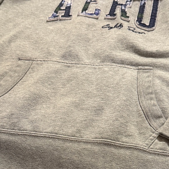 Aeropostale Heather Gray Hoodie with Navy Text - Picture 5 of 8
